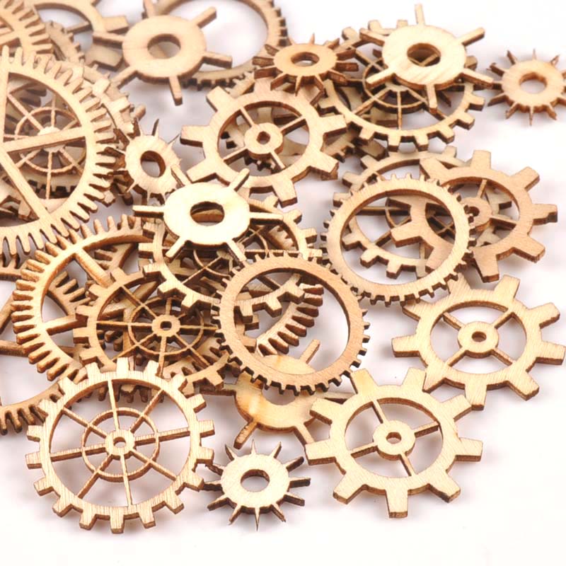 Craft Embellishments - 20-40mm 36pcs Mestiere di Legno Non