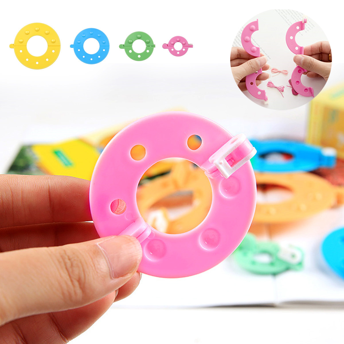 Pom Pom Maker Tool - 8 Pezzi di Strumenti per Realizzare