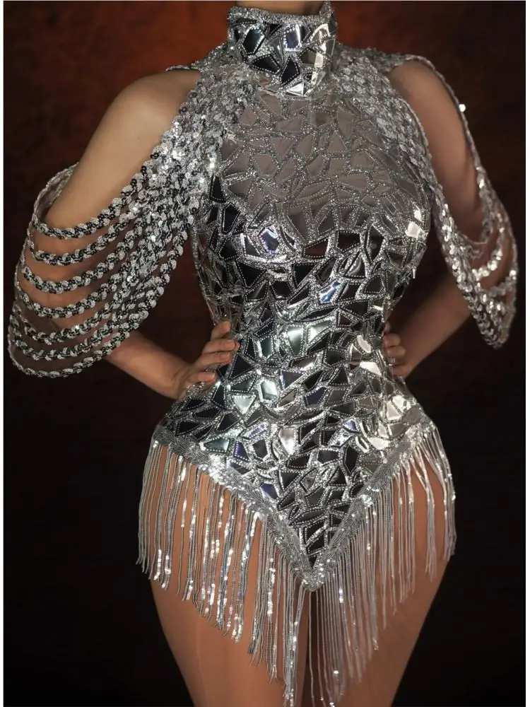 Body con paillettes argento sc - Rhinestone Banding Trim recensione e prezzo